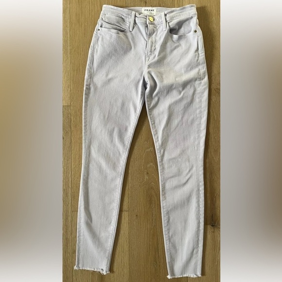 FRAME Denim Le High Skinny Raw Hem Ankle Jeans in Lavender Purple Size 27 *H28 - Picture 3 of 4